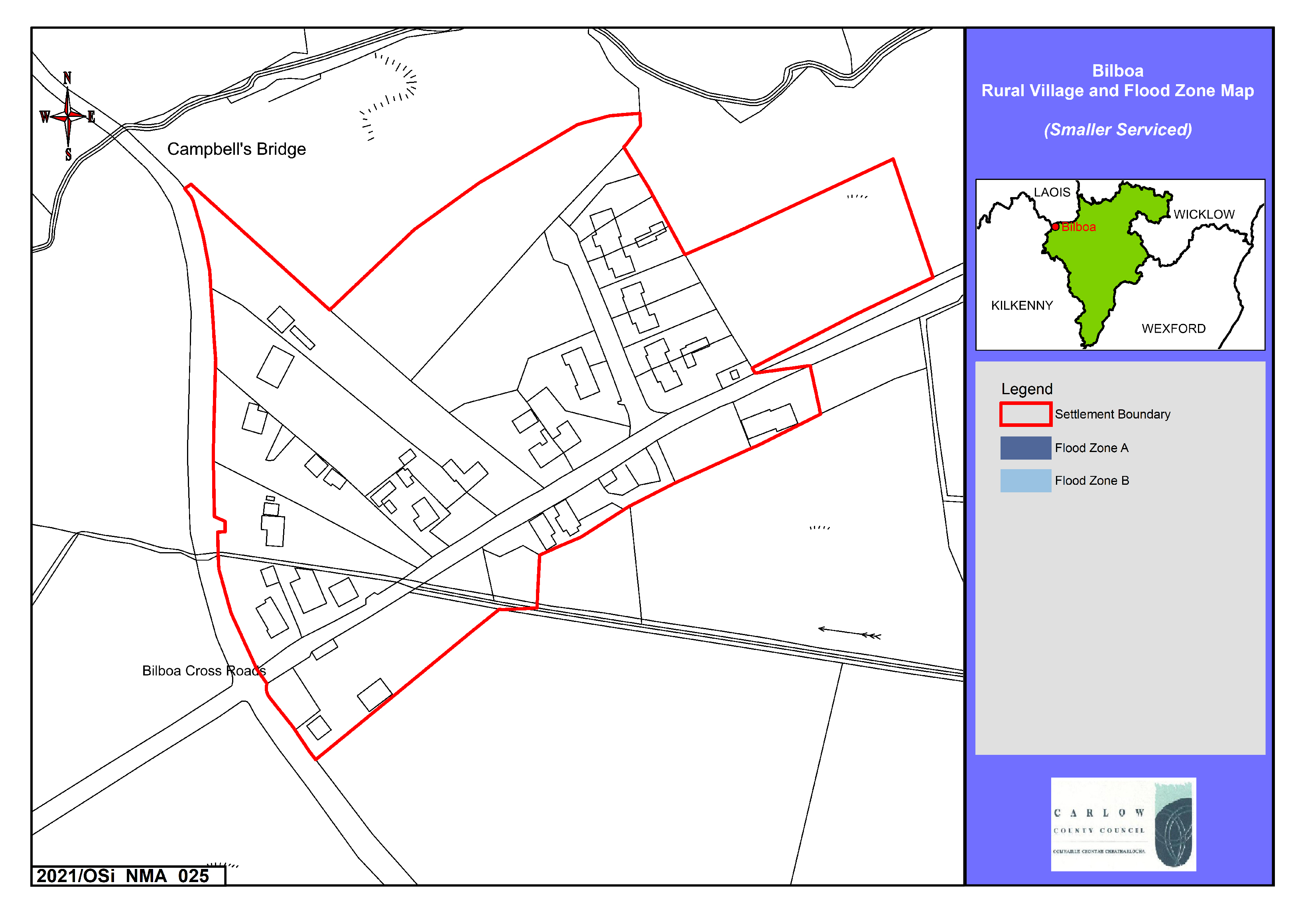 Bilboa Rural Village and Flood Zone Map