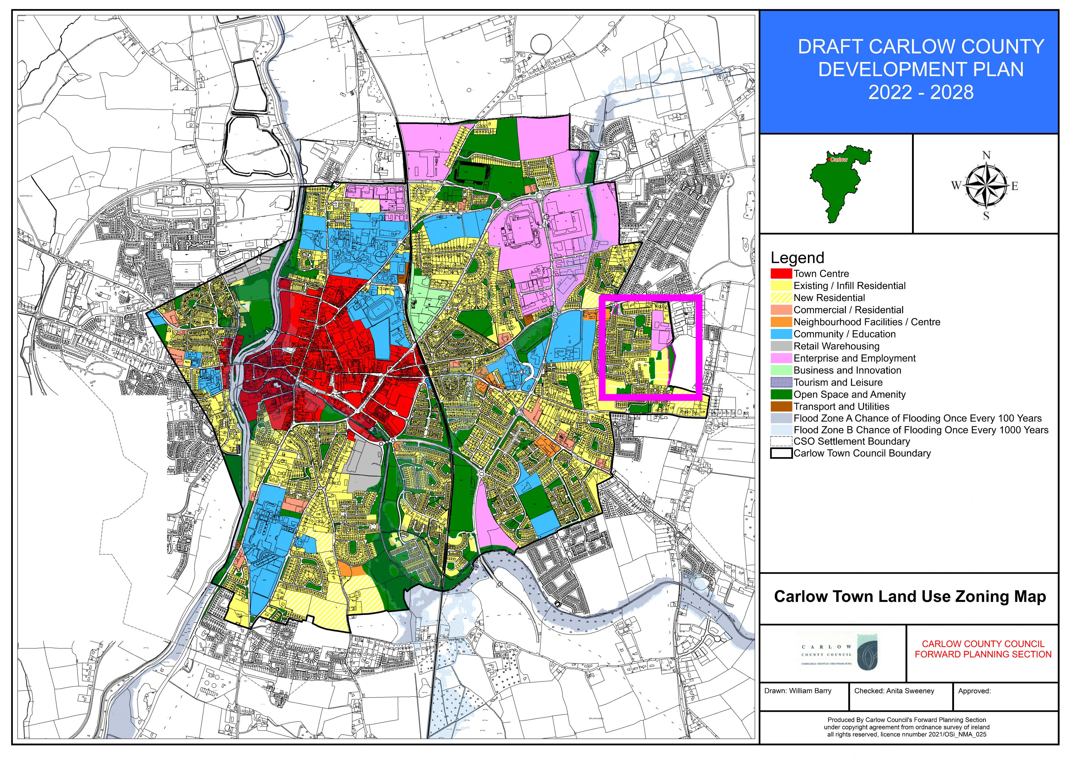 Carlow Town Land Use Zoning Map