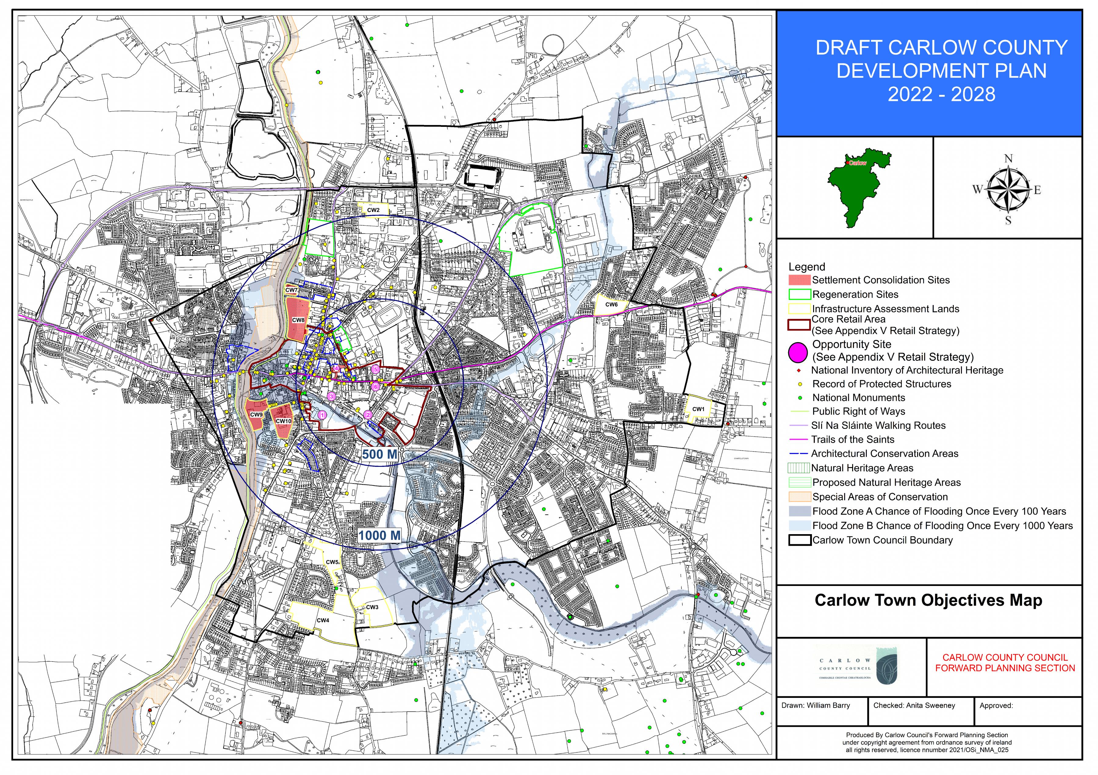 Carlow Town Objectives Map