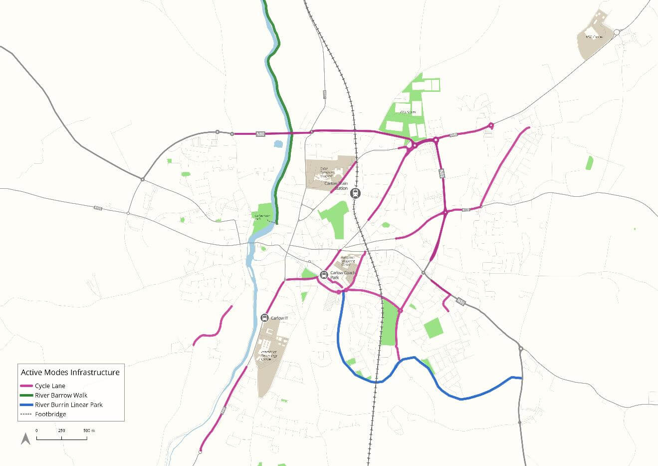 Map of existing cycling infrastructure