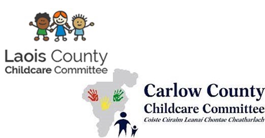 Logos of Carlow and Laois' Childcare Committees