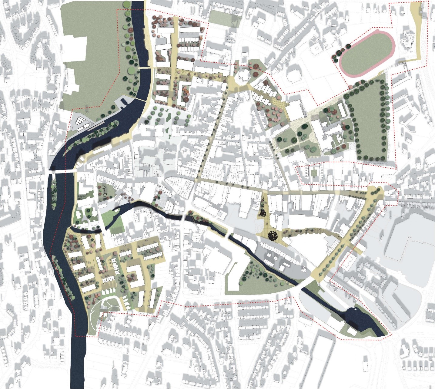 Fig. 5.4: Project Carlow 2040 – A Vision for Regeneration (Study Area and Context Map) 